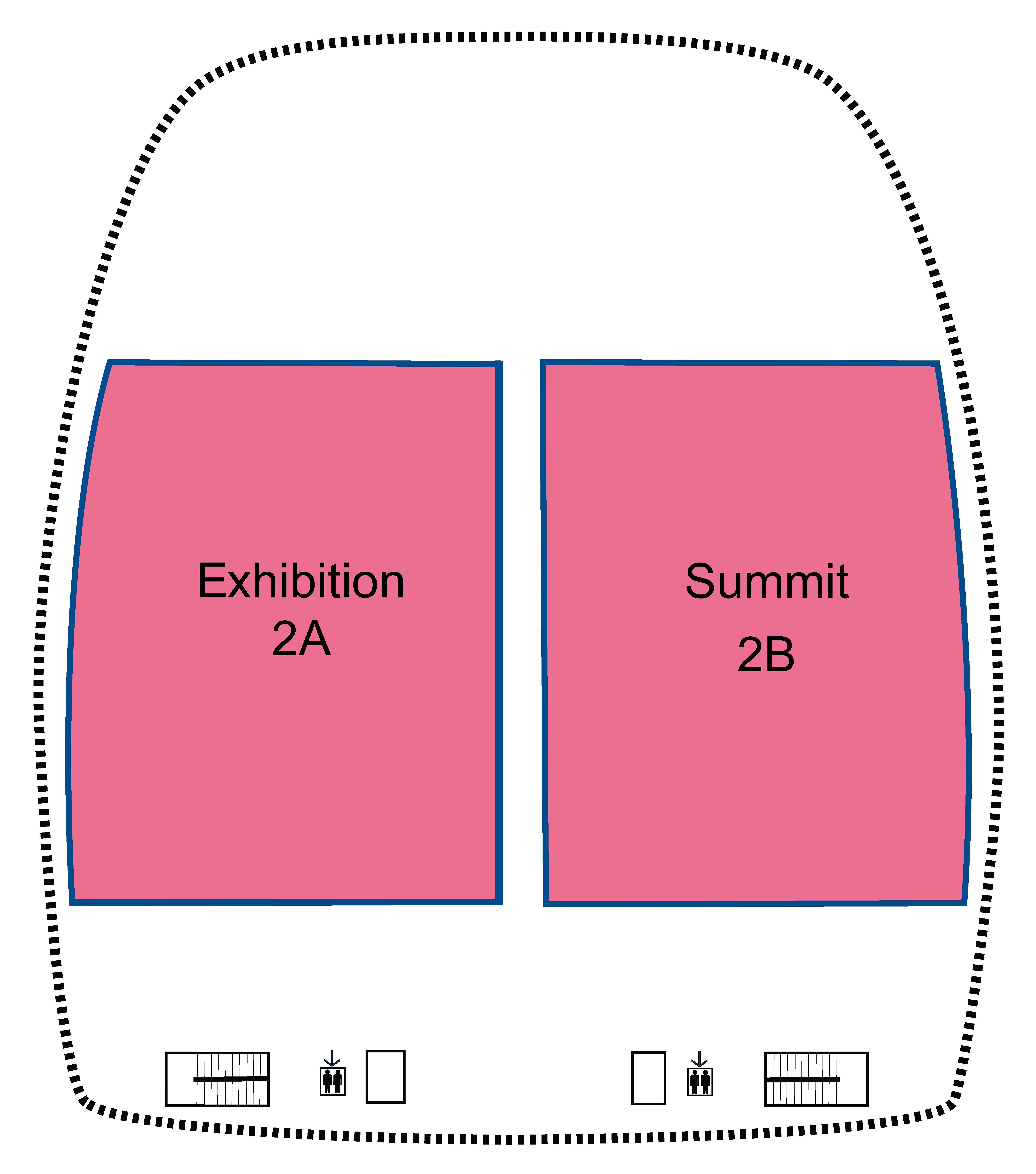 ACC Hall 2 - Exhibition Hall 2a on left Summit Hall 2B on RIght