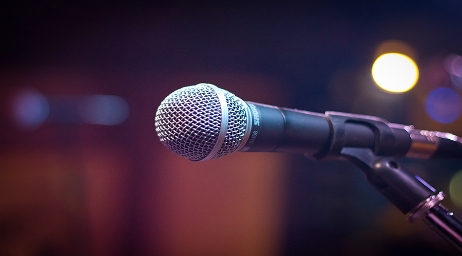 close up of a microphone