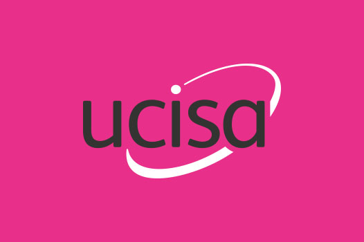 ucisa logo on pink background