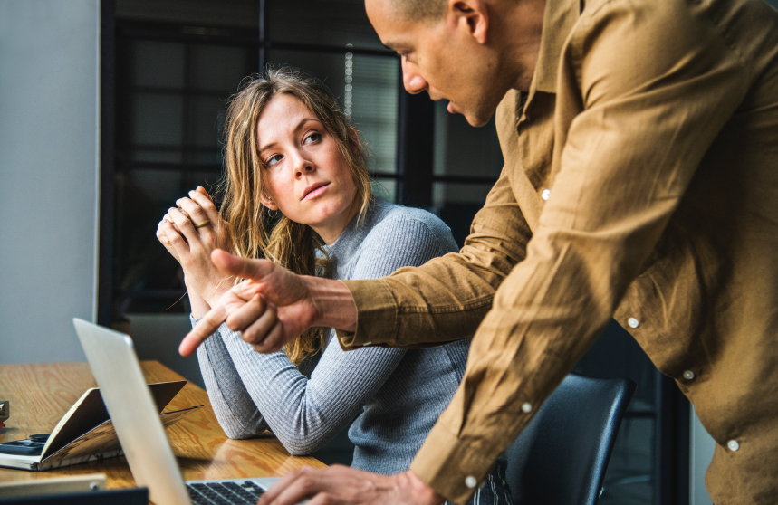 Digital Capabilities Survey Report 2019 cover; woman, man sharing idaes in front of laptop 