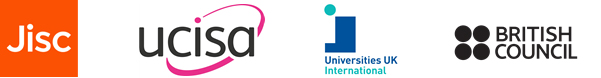 Logos for ucisa, Jisc, British Council and Universities UK