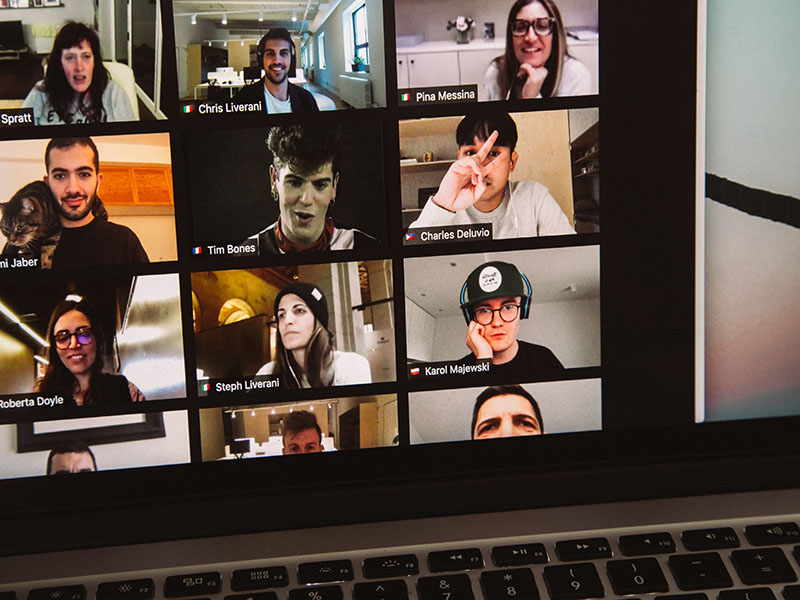 Teams call showing lots of faces on screen