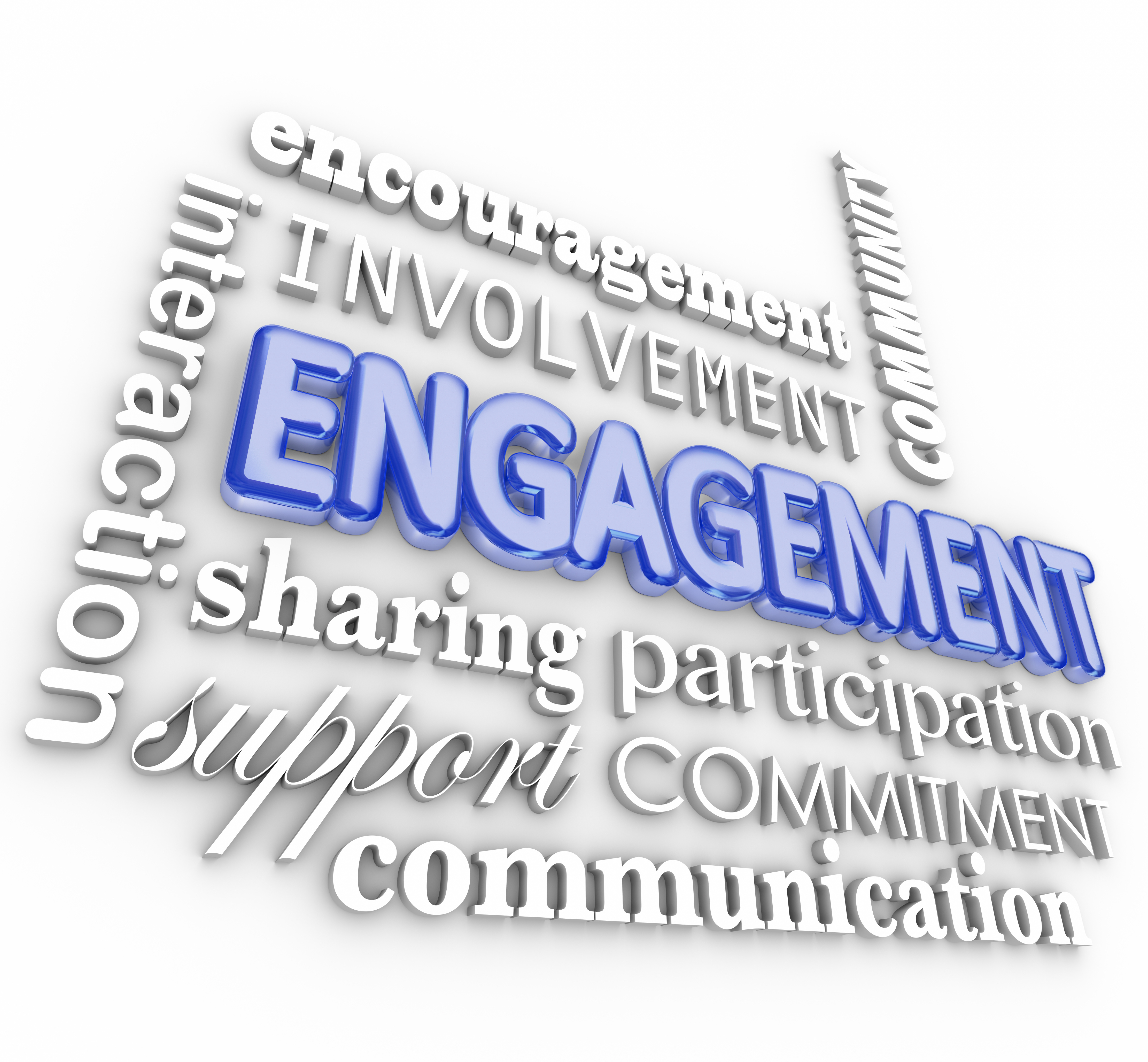 wordcloud Engagement encouragement community interaction sharing participation support commitment communication