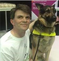 robin christopher with his guide dog