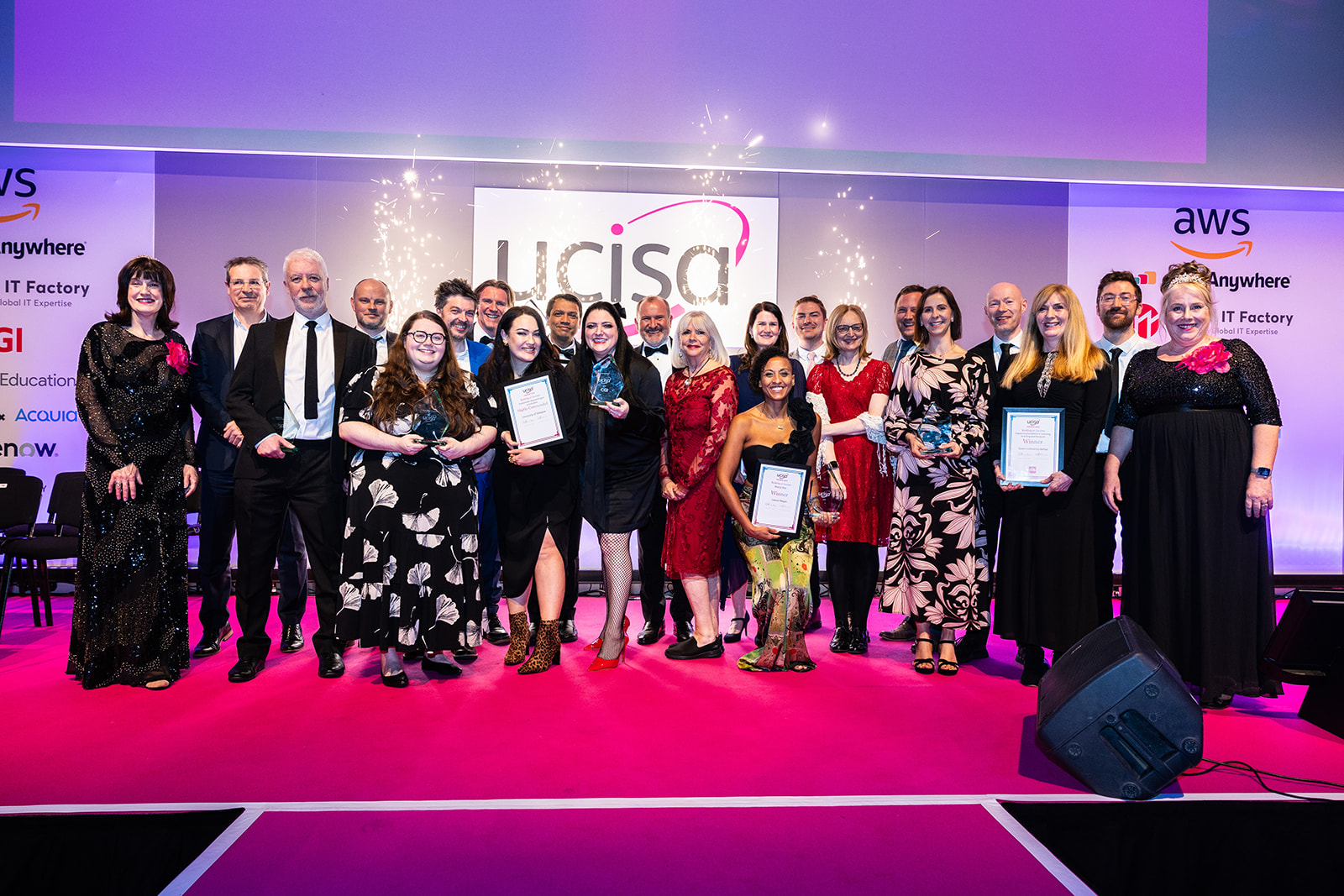 All the awards winners on the stage